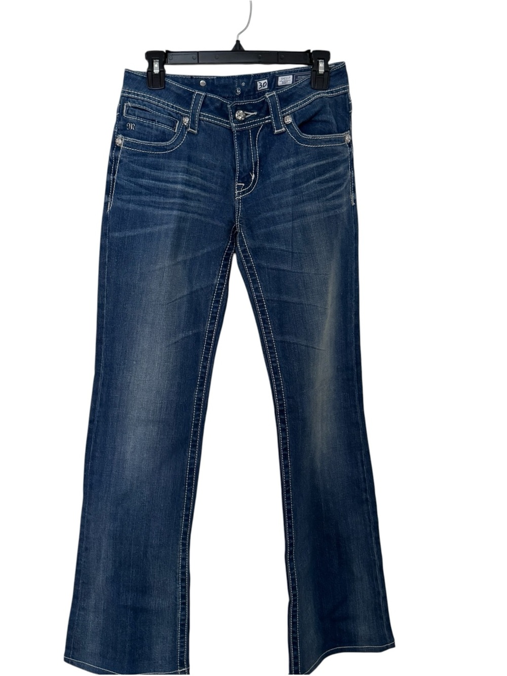 Miss Me Low-rise Jeans Bootcut Winged Cross Pockets Size 30 x 31.5 Inseam